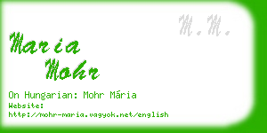 maria mohr business card