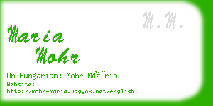 maria mohr business card